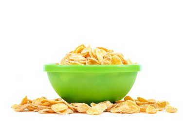 Corn flakes isolated on a white background.