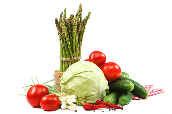 Čerstvá Zelenina Izolované Bílém Pozadí — Stock fotografie