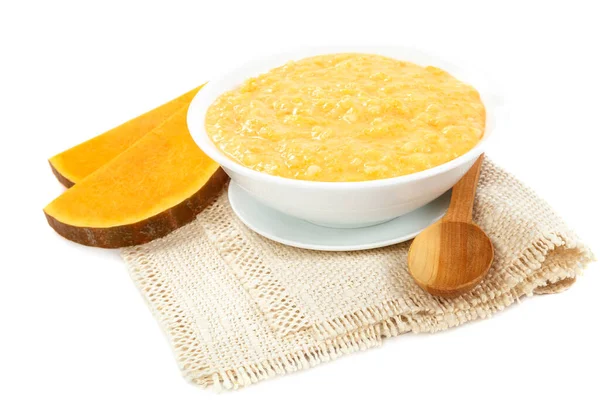 Pumpkin Porridge Isolated White Background Healthy Eating — Stock Photo, Image