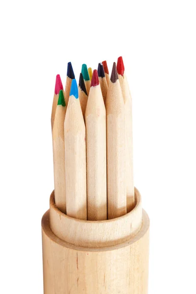 Wooden Pencils Isolated White Background — Stock Photo, Image