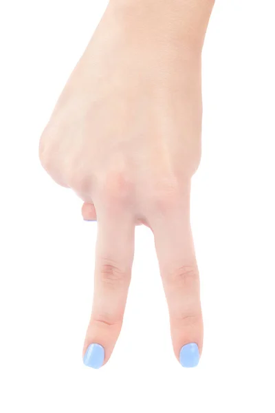 Belas Mãos Femininas Com Uma Manicure Moda Isolada Fundo Branco — Fotografia de Stock