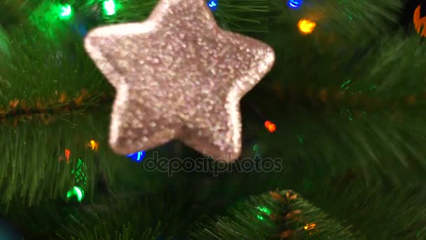 Csillogó karácsonyi csillag — Stock videók