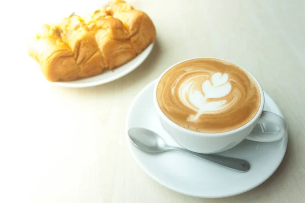 Hot Latte Coffee Art — Stock Photo, Image