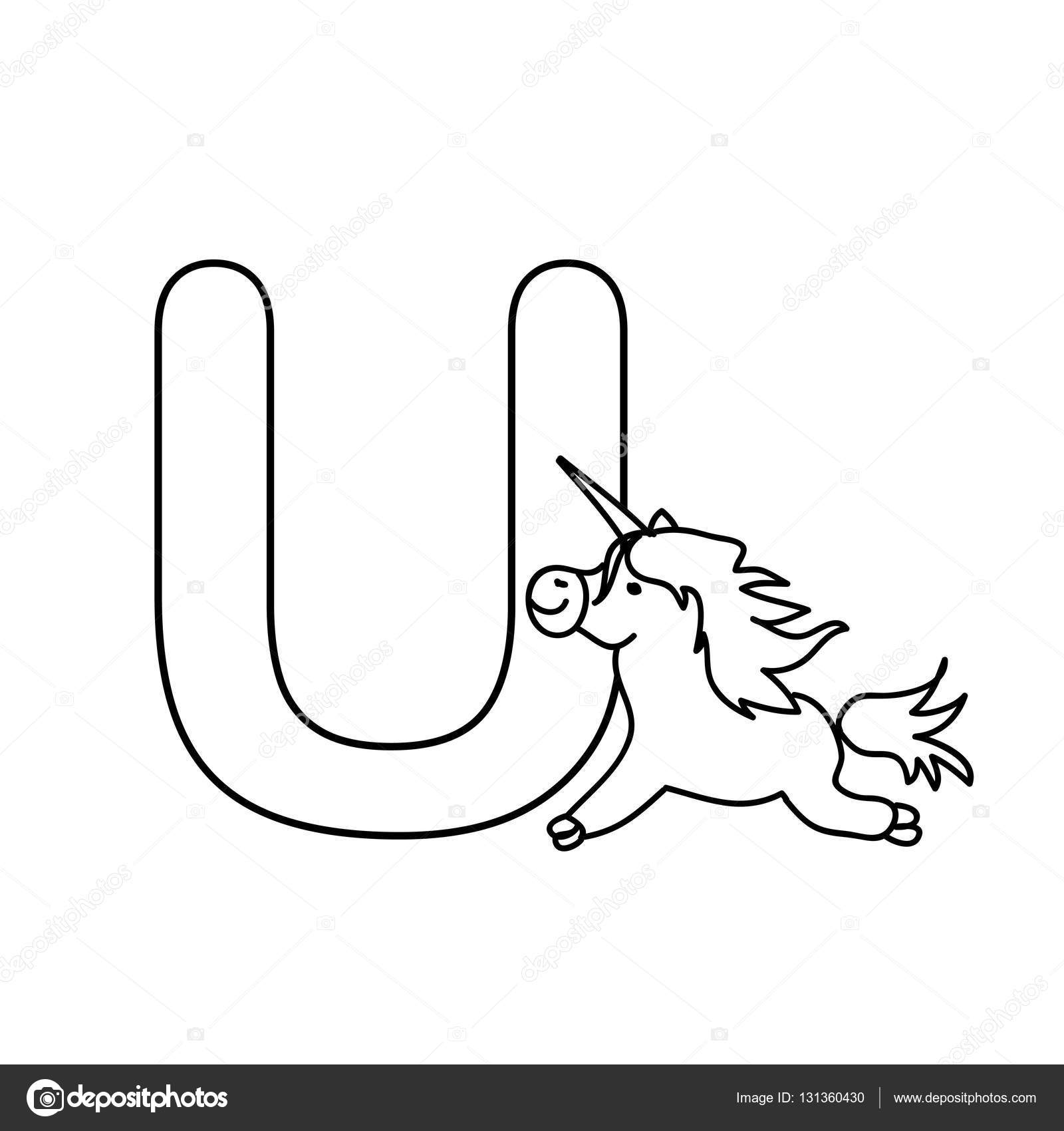 Baby Dieren Alfabet Kinderen Kleurplaten Pagina Stockfoto