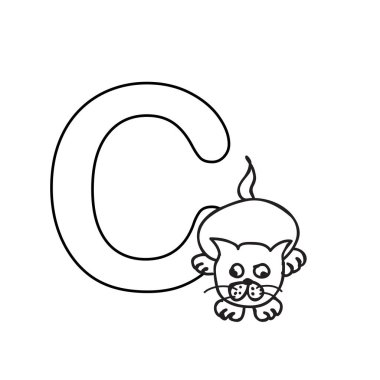 Bebek hayvan alfabe çocuklar sayfa boyama