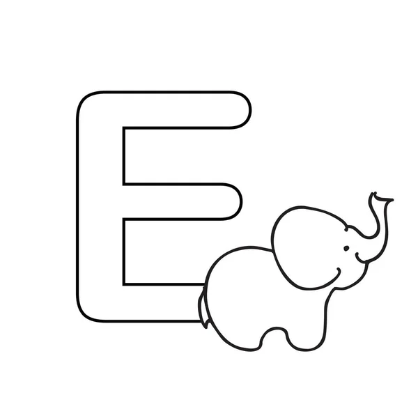 Baby zwierząt alfabet dla dzieci kolorowanki — Zdjęcie stockowe