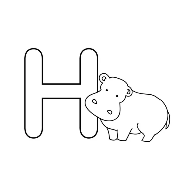 Baby  animals  alphabet  kids coloring  page — Stock Photo, Image