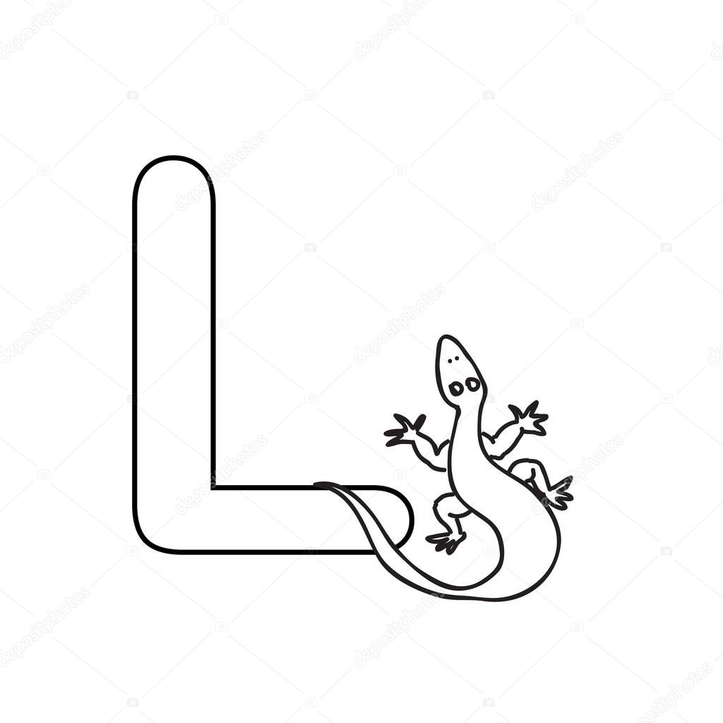 Baby Dieren Alfabet Kinderen Kleurplaten Pagina Stockfoto
