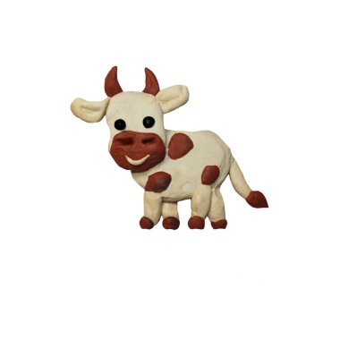 Hamuru bebek hayvan 3d render heykel izole üzerinde beyaz