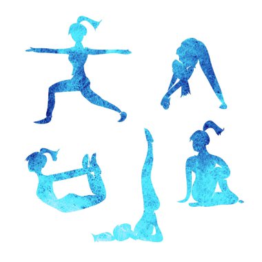 Yoga siluet simgeler teşkil etmektedir. 