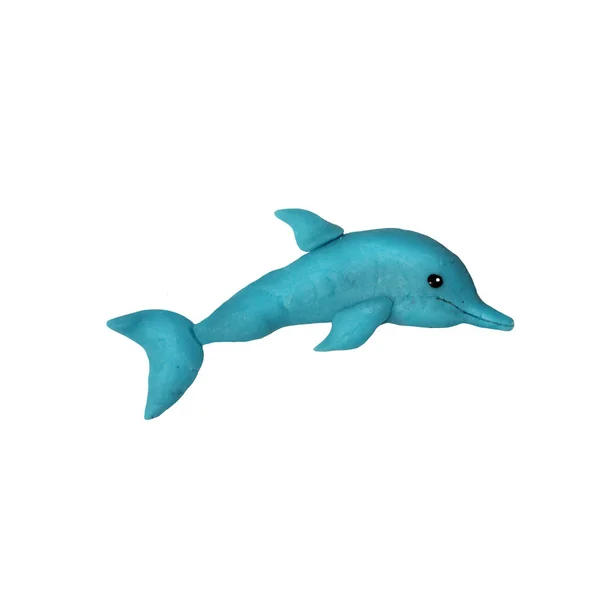 Plasticine Dolphin sculptuur geïsoleerd — Stockfoto