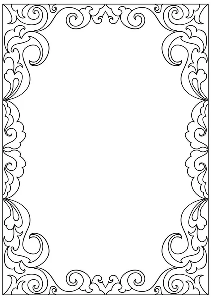 Decoratieve bloemen frame kleurplaat — Stockvector