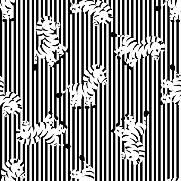 Cartoon Baby  zebra animal flat seamless pattern — Stock Photo, Image