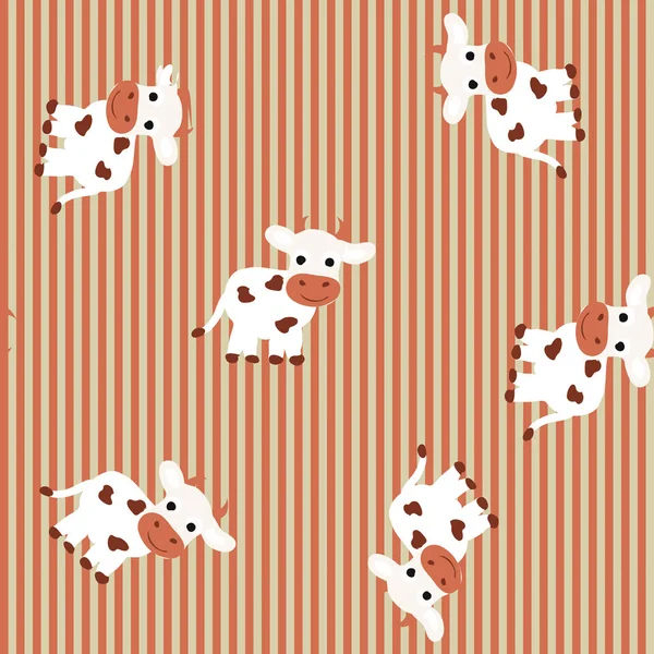 Desenhos animados Bebê vaca animal plana sem costura padrão — Fotografia de Stock