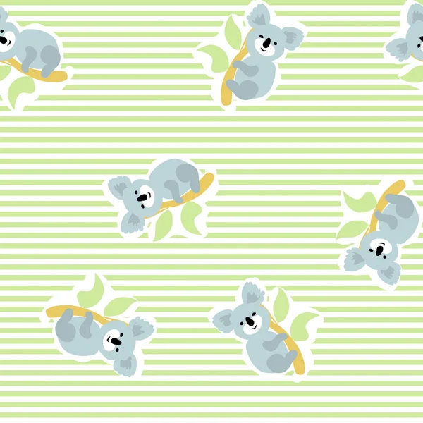 Cartoon Baby  koalaanimal flat seamless pattern — Stock Photo, Image