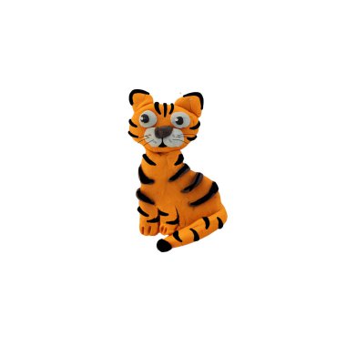 Hamuru 3d bebek hayvan heykel izole kaplan 