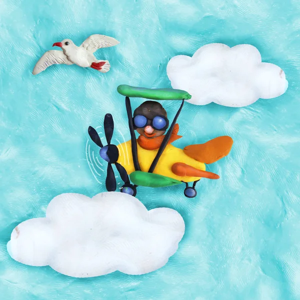 retro çınar ve martı ile hamuru 3d afiş