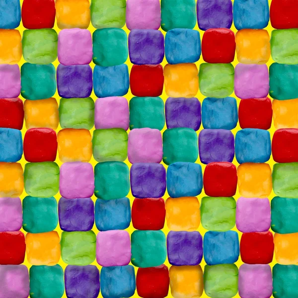 Plasticina Fundo Colorido Com Quadrados — Fotografia de Stock