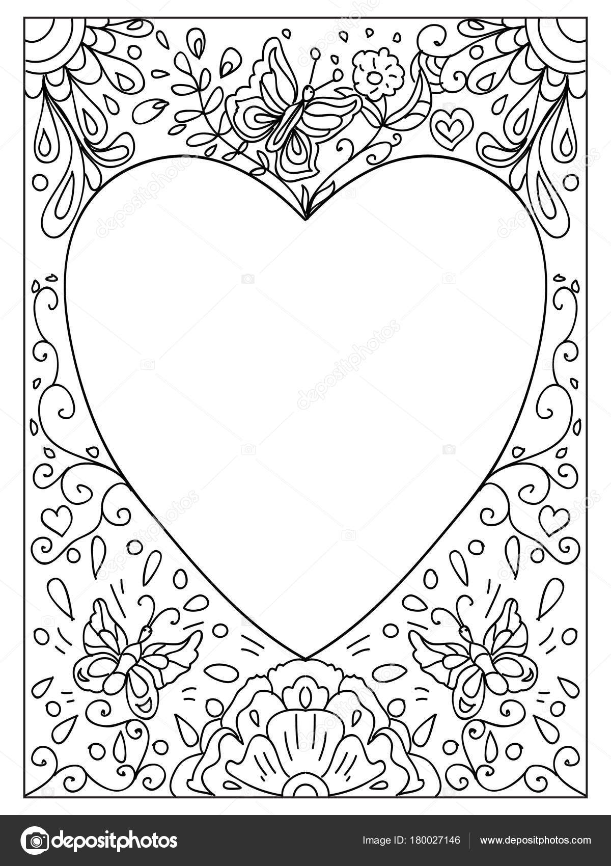 Valentine Love You Quote Adult Coloring Page — Stock Photo © Nuarevik