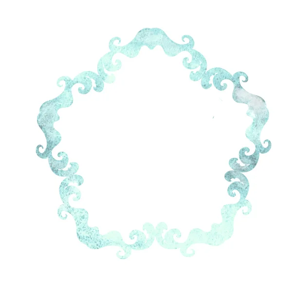 Moldura Decorativa Aquarela Isolada Fundo Branco — Fotografia de Stock
