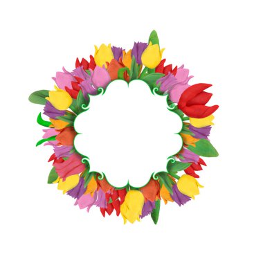 Bahar beyaz izole Lale çiçek etiketle