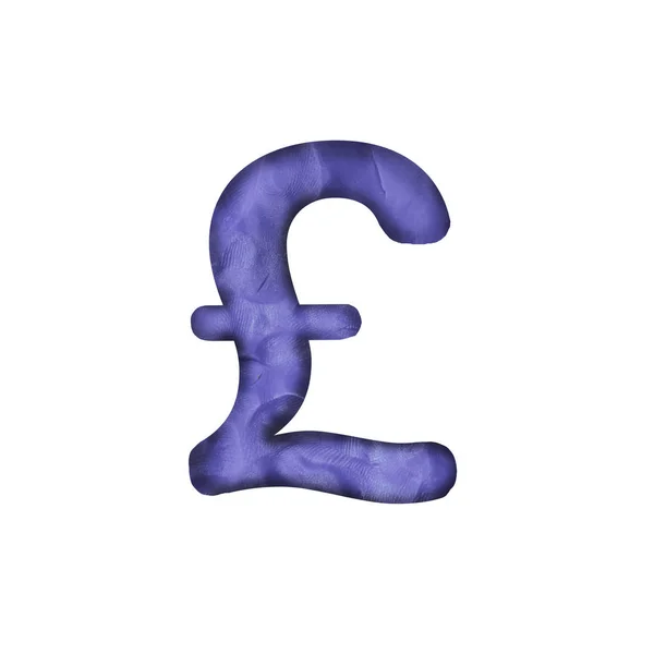 Currency Rendering Plasticine Symbol Sign Isolated White — Stock Photo, Image