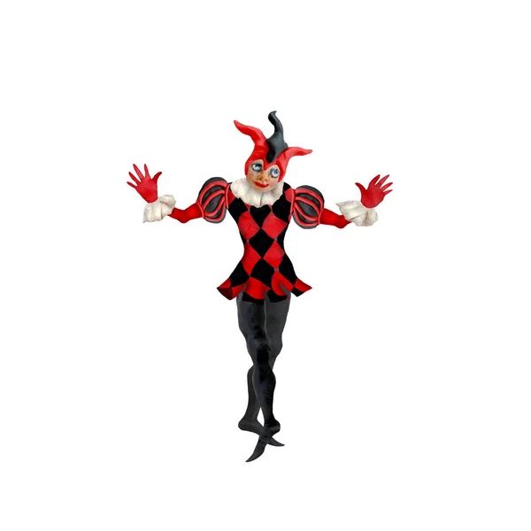 Card Joker Jester Character Isolated White — Stock Photo, Image