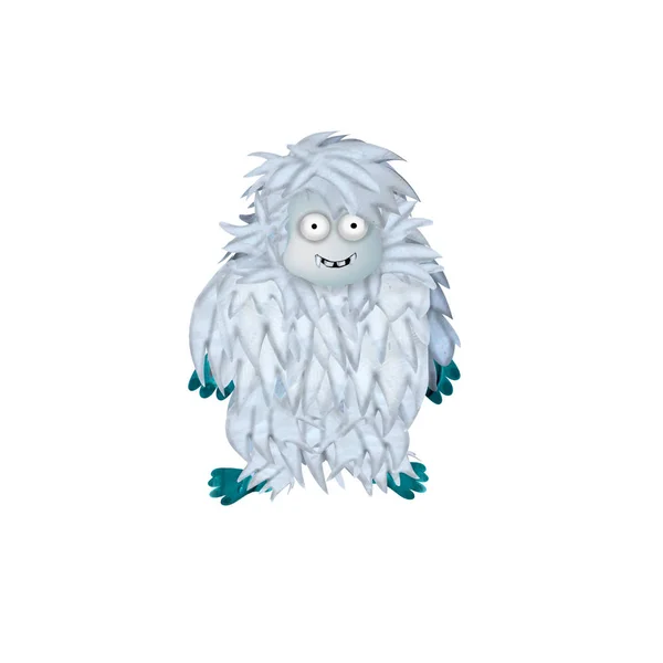 Renderizado Yeti Monstruo Personaje Dibujos Animados Aislados Blanco — Foto de Stock