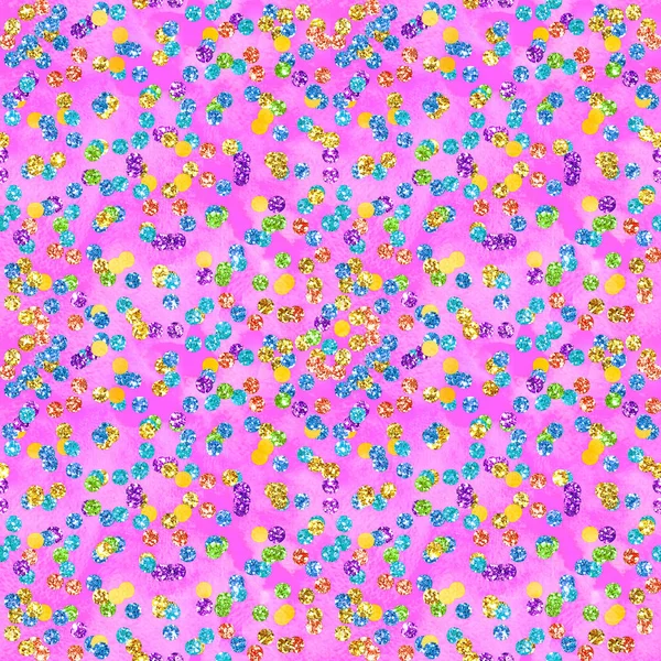 Glitter Hand Drawn Artistic Holiday Polka Dots Sparkling Net Seamless — Stock Photo, Image