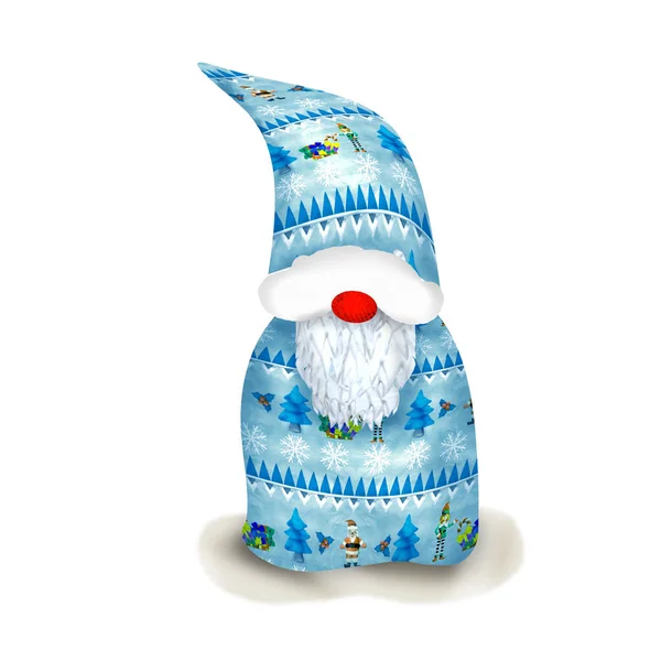 Plasticine Norvegian Santa Gnome Aislado Blanco — Foto de Stock