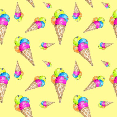 Watercolor hand drawn artistic holiday vintage style seamless pattern