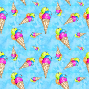 Watercolor hand drawn artistic holiday vintage style seamless pattern