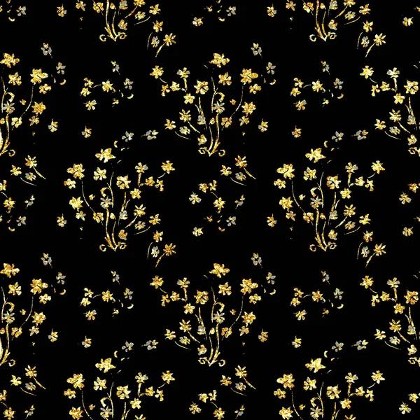 Abstract Floral Ornamental Tapestry Glitter Sparkling Seamless Pattern — Stock Photo, Image