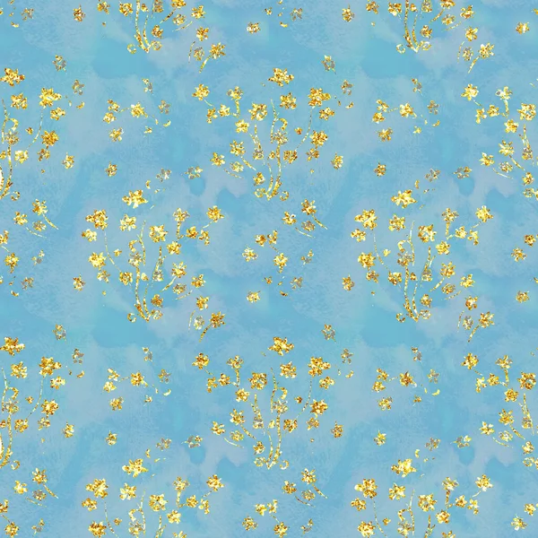 Abstract Bloemensiertapijt Glitter Sprankelend Naadloos Patroon — Stockfoto