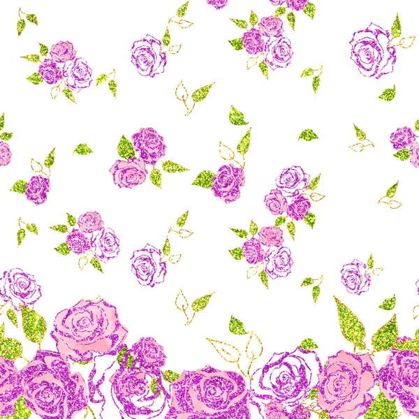 Abstrato Floral Tapeçaria Ornamental Brilho Brilhante Padrão Sem Costura — Fotografia de Stock