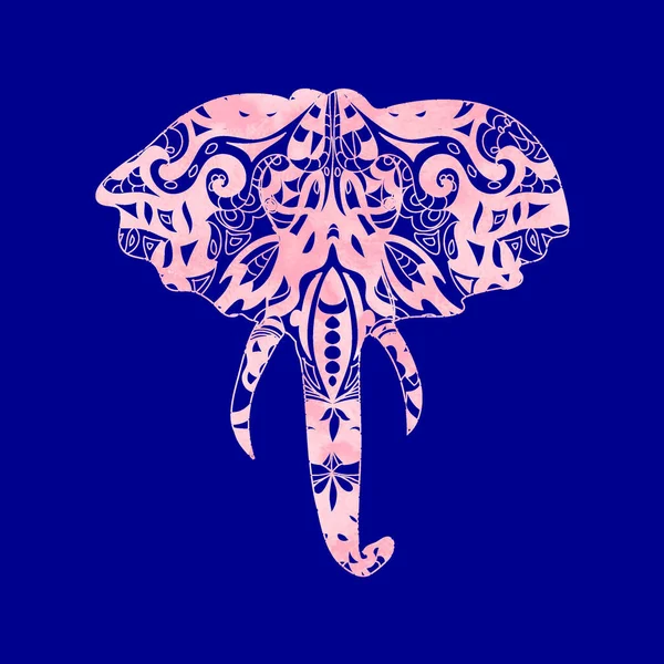 Glitter Mano Disegnato Artistico Elefante Mandala Oggetto Scintillante Isolato Sfondo — Foto Stock