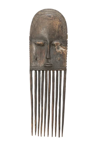 Antique wood comb on white background — Stock Photo, Image