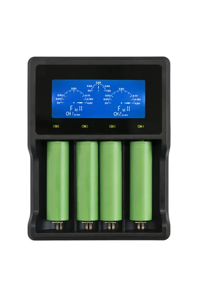 Batterieladegerät mit Watt und Volt-Checker — Stockfoto