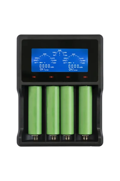 Batterieladegerät mit Watt und Volt-Checker — Stockfoto
