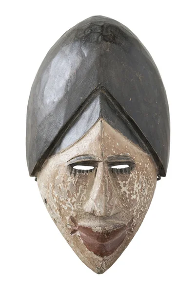Antique wood mask on white background — Stock Photo, Image