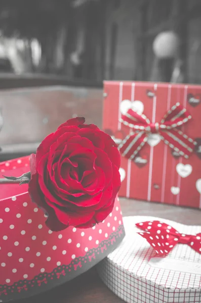 발렌타인의 날, 복고풍 빈티지 필터 이미지에 대 한 장미 꽃 배경 — 스톡 사진