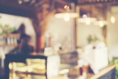 Kahve Dükkanı arka plan - vintage filtre etkisi bulanıklık