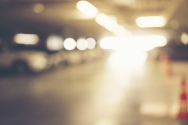 Araba park arka plan, vintage filtre görüntü için bulanıklık