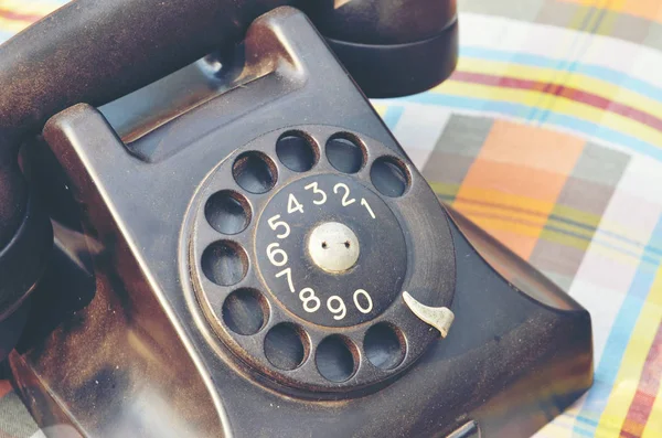 Régi Fekete Telefon Vintage Szűrő Kép — Stock Fotó