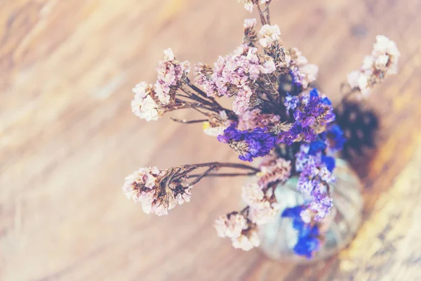 Verano Flores Colores Sobre Fondo Madera Vintage — Foto de Stock