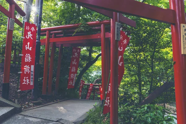 Widok Parku Japoński Świątyni Vintage Filtr Obrazu — Zdjęcie stockowe
