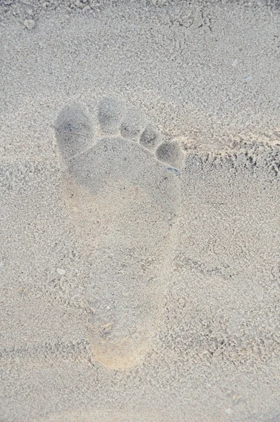 Человеческий След Песчаном Пляже Таиланд — стоковое фото