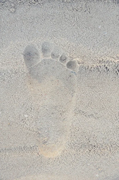 Lidské Stopy Písku Beach Thajsko — Stock fotografie