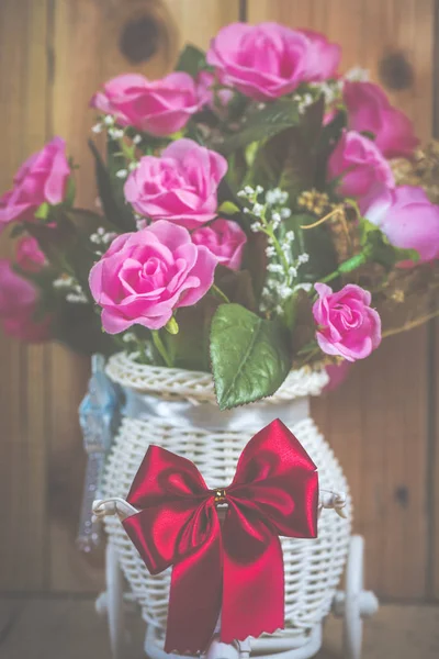Rose Flower Set Studio Shot Vintage Filter Image — Stock Photo, Image