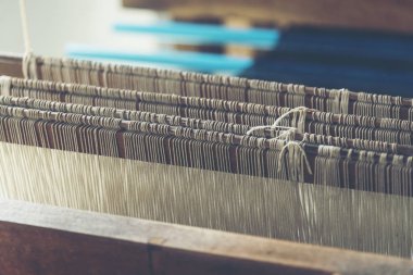 eski dokuma tezgahı - closeup - fotoğraf, vintage filtre görüntü